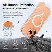 Funda Magnética Transparente Premium para Teléfono, Carcasa Cristalina a Prueba de Golpes con Protector de Cámara para Compradores Mayoristas