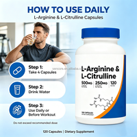Complément Alimentaire Sportif Personnalisé à Marque Blanche : Capsules de L-Arginine et L-Citrulline, Complexe d'Acides Aminés pour Adultes