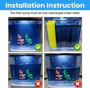 ชุดสตาร์ทถังปลาพลาสติก1.2แกลลอนปั๊มกรองน้ำ LED สำหรับตู้ปลาขนาดเล็ก Bettas 5W ทรงสี่เหลี่ยมผืนผ้า - Product Image 4