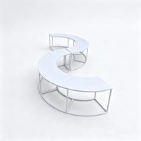 Centre de table en fer en forme de S pour événements de mariage en plein air, style moderne et minimaliste, hauteur 60 cm, largeur 3,6 m