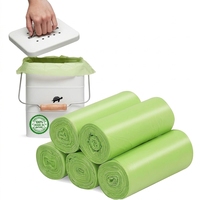 Sacs poubelle biodégradables PLA PBAT thermoscellables 6 litres pour les restes alimentaires, compostables, usage domestique