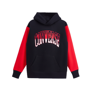 Sweat à capuche asymétrique colorblock Converse bleu marine blanc rouge pour garçons, vêtements de sport - Product Image 3