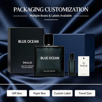 Parfum de marque pour homme, 100 ml (3,4 fl.oz), senteur longue durée, Océan Bleu, personnalisable avec votre logo, vente en gros