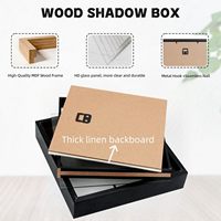 Cadre photo carré en bois noir et blanc avec vitre HD classique de haute qualité, personnalisé par l'usine Homco, avec crochet