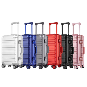 Cheap waterproof aluminum trolley luggage sets 360 wheeled rolling cabin suitcase with tsa lock travel suitcases