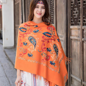Chal de Pashmina de Cachemira con Bordado Retro de Anacardo al Por Mayor, Bufanda Larga de Invierno con Diseño Floral para Mujer - Product Image 5
