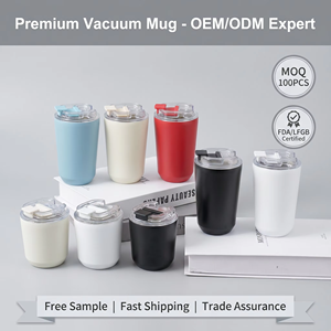 Vente en gros de tasses à café isothermes en acier inoxydable 304 écologiques, conserveront les boissons chaudes/froides, couvercle rabattable anti-fuite, cadeaux promotionnels - Product Image 1