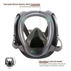 Masque à gaz intégral respiratoire EN136 en silicone anti-buée avec large champ de vision et double filtre pour la protection industrielle contre les produits chimiques et la pulvérisation de peinture - Product Image 3