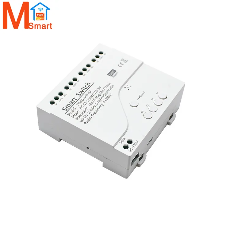 Tuya smart wifi/zigbee 4CH WIFI+RF inching self-locking 4-way relay module remote control switch 85-250V