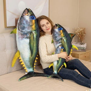 Aika Coussin géant en peluche poisson <span class=keywords><strong>drôle</strong></span> tendance, oreiller décoratif 3D en forme de thon, prix - Product Image 2