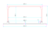 Boîtier en aluminium 131*55mm à montage sur bride, panneau frontal à 4 vis, base fendue, boîtier extrudé