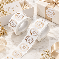 Autocollant personnalisé en papier enduit résistant à la chaleur pour les fêtes, en rouleau, avec diamètre de noyau, pour emballage numérique flexo