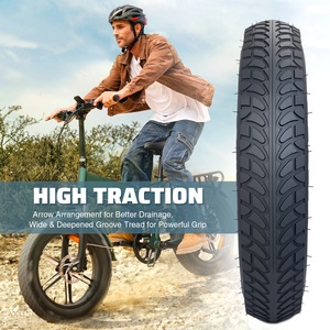 <span class=keywords><strong>Pneu</strong></span> pliable ZUKKA 16''x3.0'' pour vélo électrique, pneumatique en caoutchouc avec bande de roulement rainurée entièrement noire, durable - Product Image 6