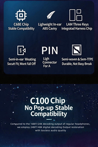 Écouteurs filaires A10 24 bits 48 kHz haute résolution certifiés MFi avec décodage numérique, lecteur audio et micro, écouteurs intra-auriculaires 24 bits - Product Image 2