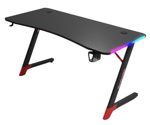 <span class=keywords><strong>Escritorio</strong></span> para Juegos RC HOME en Forma <span class=keywords><strong>de</strong></span> Z, MDF Rojo, Superficie <span class=keywords><strong>de</strong></span> Madera, Luz LED RGB USB, Portavasos ABS, Gancho para Auriculares, Mesa <span class=keywords><strong>de</strong></span> Juego para PC Ecológica - Product Image 1