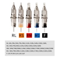 Jarum Cartridge Tato Jarum Makeup Permanen 1-23 RL RS RM M1 F 20 Pcs Alat Artis Pena Motor Listrik Rotary Microblading