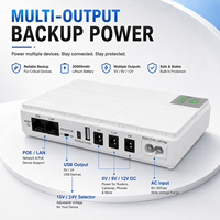 Mini UPS DC 18W 20000mAh avec batterie au lithium de secours 15V 24V POE USB Type C pour routeur domestique, système de sécurité CCTV