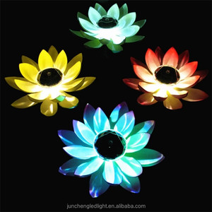 Giardino a energia solare giardino di fiori di loto balcone casa Led piscina <span class=keywords><strong>tavolo</strong></span> decorativo <span class=keywords><strong>fontana</strong></span> stagno lampade fiore di loto artificiale - Product Image 3