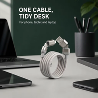 Kabel USB 2.0 1M 100W 3A USB C ke USB C Pengisian Daya Super Cepat Kabel Data untuk iPhone 15 ke Android PC