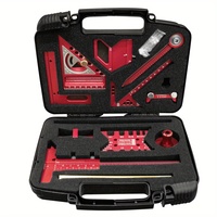 Kit d'outils de mesure pour le travail du bois avec boîte de rangement pour la planification de projets, la mise en plan et le jointement de panneaux de bois