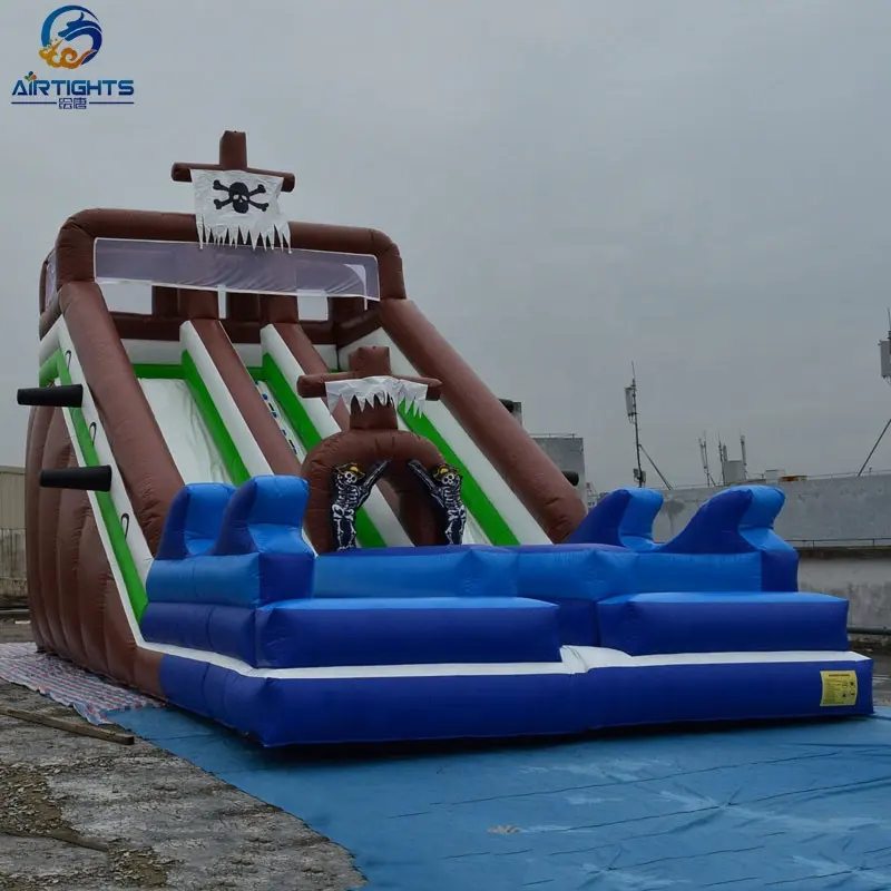 China Fábrica Venda Qualidade Superior Panas Duplas Gigante Inflável Pirate Ship Slide para Eventos