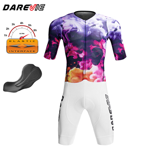 Darevie Kompressions-<span class=keywords><strong>Trisuit</strong></span> mit individuellem Sublimationsdruck, atmungsaktiv, kurze Ärmel, Radsport-Skinsuit, Radsportbekleidung - Product Image 1