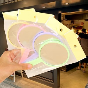 Portable Handheld Makeup <b>Mirror</b> Round <b>Plastic</b> Handle Silver <b>Mirror</b> Multi Size Beauty Salon Cosmetic Use - Product Image 1