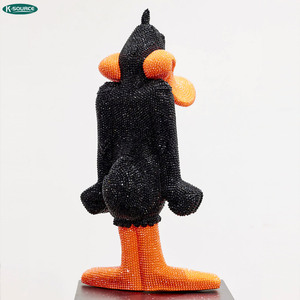 Nouvelle Statue en Résine de Canard <span class=keywords><strong>Duffy</strong></span> de Dessin Animé, Ornée de Cristaux, Artisanat pour la Maison et la Galerie, Motif Animal Incrusté de Diamants, Fabriquée en Fibre de Verre - Product Image 5