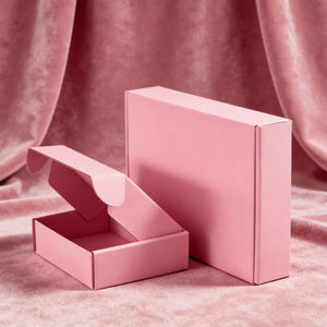 Caja de Embalaje Personalizada Ecológica Reutilizable con Diseño de Avión para Niñas, Caja de Envío Nacional, Color Rosa Popular en Instagram - Product Image 2