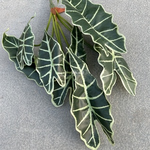 KEWEI 017 Plante artificielle Alocasia <span class=keywords><strong>Chrysalidocarpus</strong></span> Lutescens, lot de feuilles vertes en silicone au toucher réel pour la décoration - Product Image 2