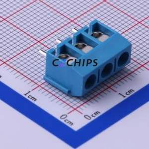 KF301-5.0-3P Screw Terminal Block Through hole Component (THT),P=5mm Connector 1x3P 5mm Blue Through Hole - Product Image 1