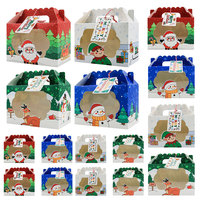 24PCS Boîte de Noël à main, fenêtre d'emballage de bonbons pour la cuisson de gâteaux et de bougies en stock