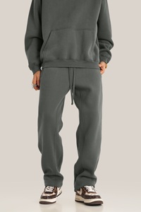 Pantalon de sport décontracté pour homme K2406 avec logo personnalisé, pantalon de survêtement en molleton de coton à jambe droite, personnalisable, blanc - Product Image 4