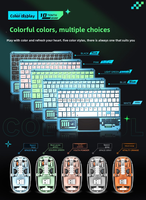 Ensemble de souris mécanique sans fil, clavier rétroéclairé, design ultra fin, 800-2400 DPI, connexion USB, stock disponible pour le jeu Android