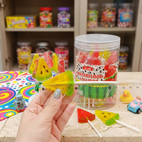 Sucettes en forme de cube de pastèque 3D, saveur sucrée et rafraîchissante, emballées en boîte, 15g, bonbons durs pour les fêtes d'enfants, vente en gros