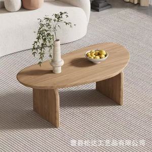 Mesa de centro pequeña de madera, ideal para apartamentos pequeños, estilo wabi-sabi, mesa de centro para sala de estar, mesa baja para ventana o balcón - Product Image 1