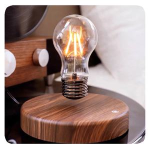 नई एलईडी लेविटेटिंग मैग्नेटिक लेविटेशन फ्लोटिंग बल्ब लकड़ी की स्टाइल टेबल अद्वितीय उपहार स्मार्ट होम लाइट लैंप ग्लास इलेक्ट्रिक व्हाइट - Product Image 2