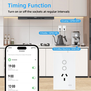 Presa Intelligente Argentina Standard Australiano con Vetro Temperato e Interruttore Touch 1/2 Gang, Controllo Remoto Tuya, Spina AU - Product Image 5