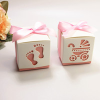 Boîte en papier pliable à Double pont avec Logo personnalisé, emballage de cadeaux de Dessert, boîte de papier de naissance de bébé, vente en gros de chine