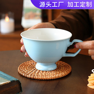 Taza de cerámica personalizada con impresión de logotipo, estilo europeo, boca ancha, para café, desayuno, regalo, para regalos empresariales - Product Image 3