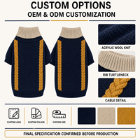 Pulls en tricot à col roulé pour chien, tricot torsadé, pull chaud pour animaux de compagnie, pour chiens de taille moyenne et grande, vêtements d'hiver pour tous les jours