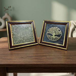 Marco de Cristal con Tortuga y Árbol de la Vida de Pirita Premium al por Mayor, Decoración para el Hogar, Regalo Artesanal - Product Image 3