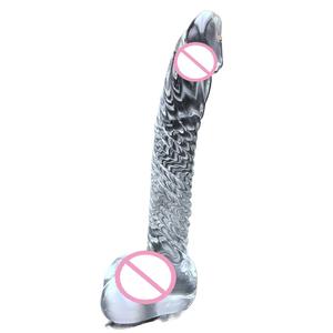 Jouet anal en verre borosilicate transparent, design Dragon Dildo, pour adultes. - Product Image 6