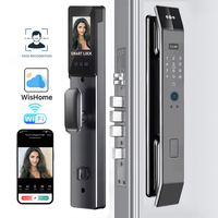 Cerradura de Puerta con Reconocimiento Facial 3D, Desbloqueo Biométrico Inteligente con Huella Dactilar y Escaneo Facial, Habilitado para Wi-Fi, Control por Aplicación Tuya, Uso en Hoteles