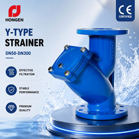 Filtre en Y en fonte ductile Hongen PN16 à brides avec tamis en acier inoxydable SS304 DN50-DN300 pour conduite d'eau