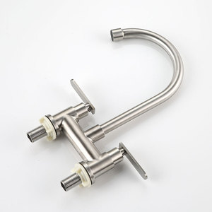 Bán buôn 304 thép không gỉ kép xử lý chậu rửa vòi van gốm lõi nóng và nước lạnh Mixer phòng tắm lưu vực vòi - Product Image 2