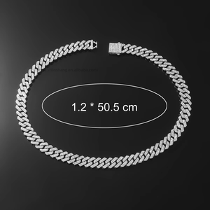 Rhombus <b>Cuban</b> Necklace Full Rhombus <b>Chain</b> Street Auction Necklace Tanjing Fashion Lijing Necklace - Product Image 4