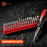 Jeu de tournevis magnétiques de précision B&T de 118 pièces, métal, plastique, rouge, OEM, ODM, OBM, directement de l'usine