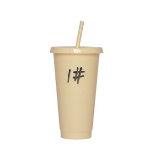 Venta al por mayor: Vasos clásicos de PP de 16 oz con tapas y pajitas, botellas de agua térmicas deportivas modernas, accesorios ligeros para beber, con tapa de rosca para bolsa. - Product Image 5