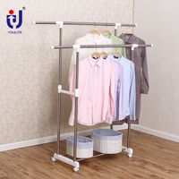 Porte-vêtements suspendu en métal à double niveau professionnel Standard cintre à double pôle rotatif conception détachable pour les salles de bain